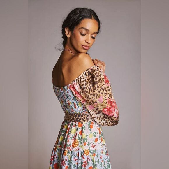 Anthropologie Place Nationale Floral Linen Midi Dress NWT - Picture 4 of 14